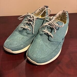 Reef Teal Canvas Lace-Up Sneakers Comfort Shoes Women’s Size 7.5 EU 38